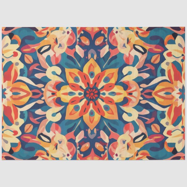 Decoupage Mandala Digital Artwork Psychedelic Art Seidenpapier (Vorderseite)