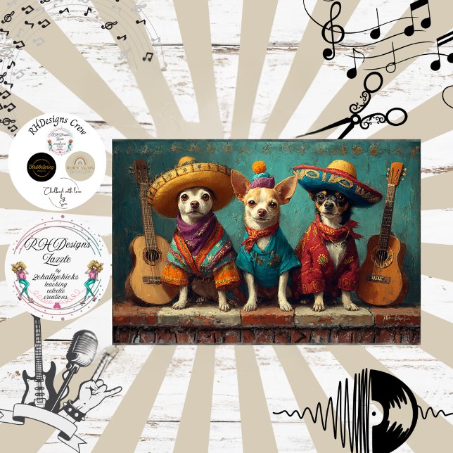 Decoupage Mexican Chihuahua Fur Feathers Funk  Seidenpapier (Von Creator hochgeladen)