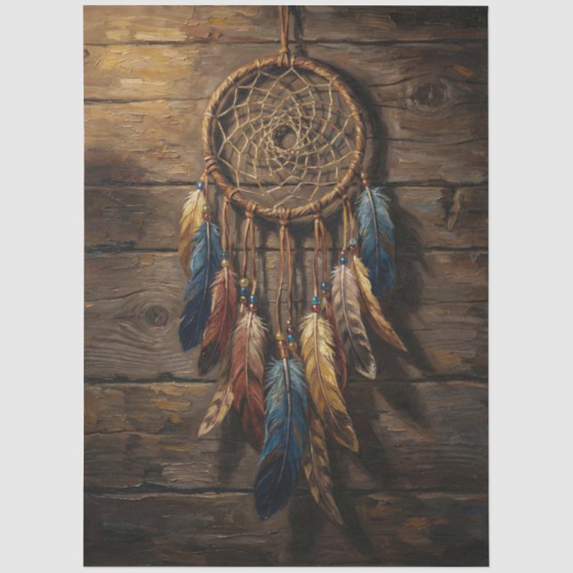 Decoupage mit indianischem Traumfänger Seidenpapier (Vorderseite)