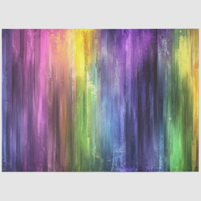 Decoupage Modern Rainbow Vibranning Paint Strokes Seidenpapier (Vorderseite)