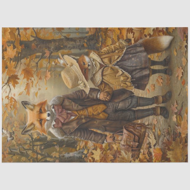 Decoupage Mr Fox Bridges & Daughter Lily Seidenpapier (Vorderseite)
