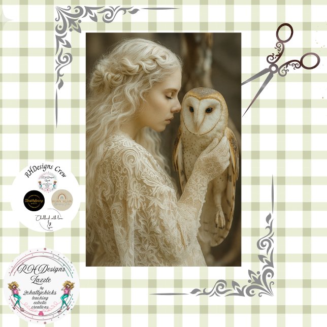 Decoupage Mystical Woman In Ivory With Owl  Seidenpapier (Von Creator hochgeladen)