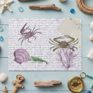 Decoupage Nautical Crab Crustacean Seidenpapier