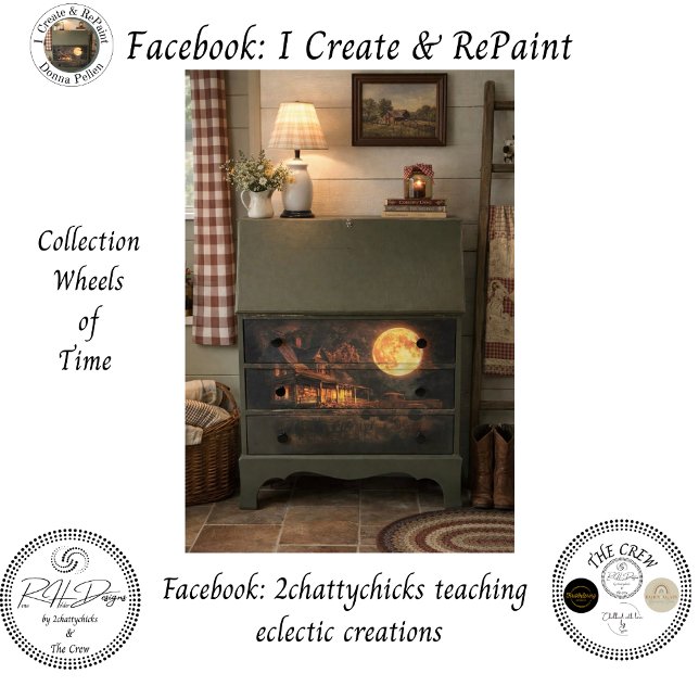 Decoupage Nostalgic Rustic Farmhouse Moon  Seidenpapier (Von Creator hochgeladen)