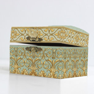 Decoupage of French Blue Gold Verziert Floral Seidenpapier