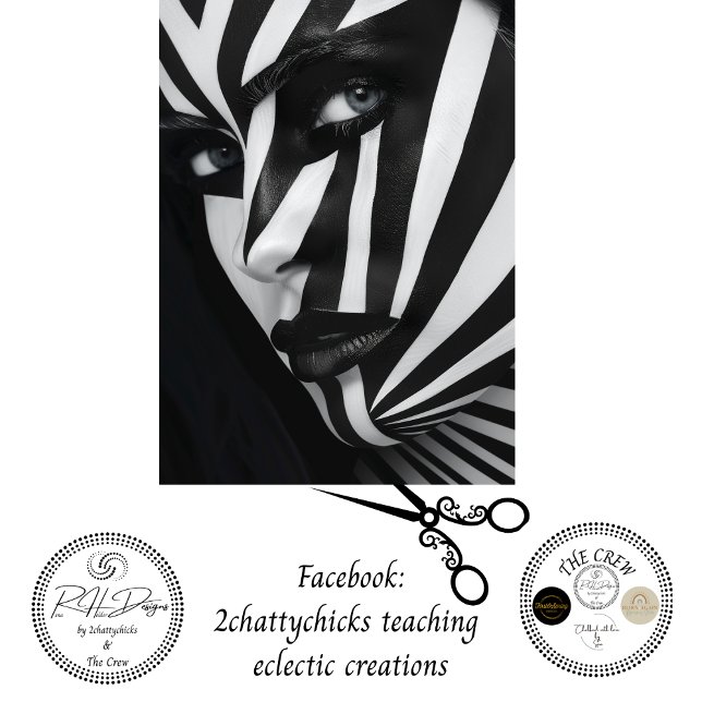 Decoupage Optical Black White Face Illusion Seidenpapier (Von Creator hochgeladen)