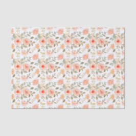 Decoupage Orange Peach Floral Blume Seidenpapier
