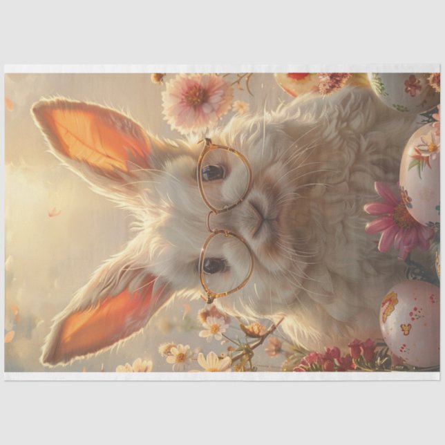 Decoupage Ostersonne Große runde Brille Seidenpapier (Vorderseite)