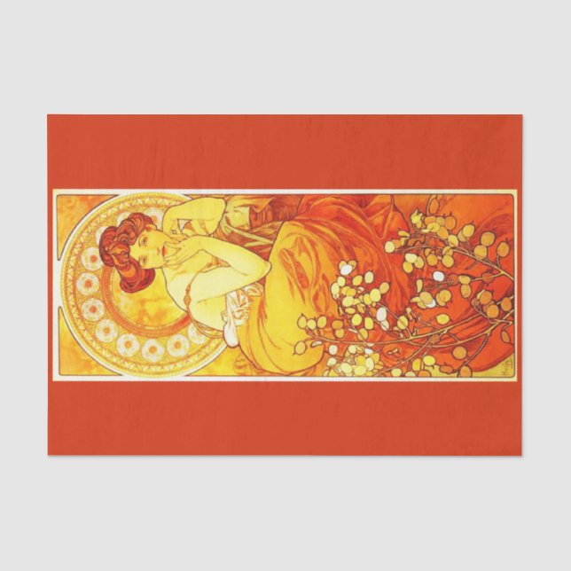 Decoupage Paper 10"x15" - Alphonse Mucha 17 Seidenpapier (Vorderseite)