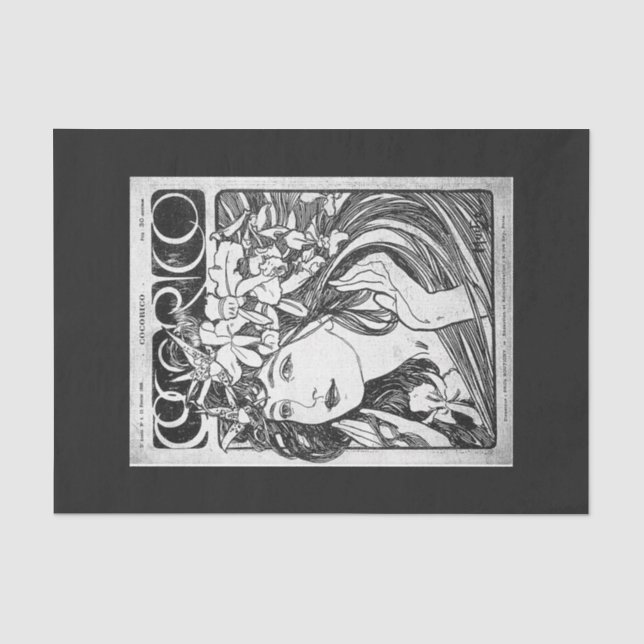 Decoupage Paper 10"x15" - Alphonse Mucha 36 Seidenpapier (Vorderseite)