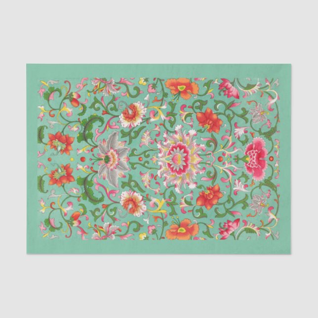 Decoupage Paper 10"x15" - Vintage Textilien 101 Seidenpapier (Vorderseite)