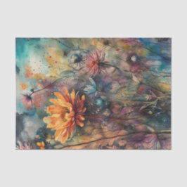 Decoupage Paper (dunkle Wasserfarben-Blume) | Mood Seidenpapier