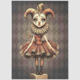 Decoupage Paper Melancholic Clown Seidenpapier