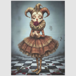 Decoupage Paper Melancholic Clown Seidenpapier