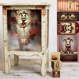 Decoupage Paper Melancholic Clown Seidenpapier