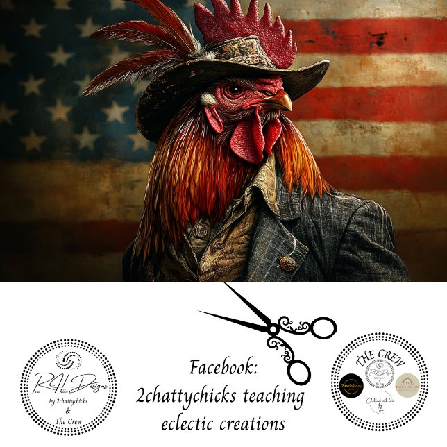 Decoupage Patriotic USA Flag Rooster Seidenpapier (Von Creator hochgeladen)