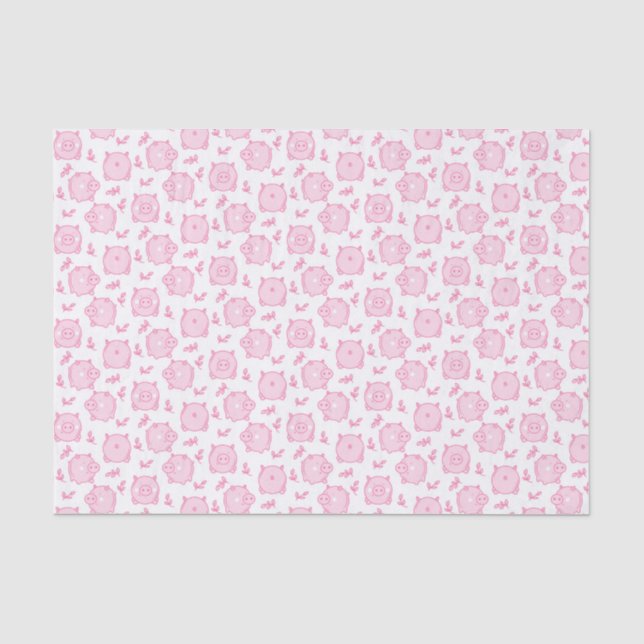 Decoupage Pig Birthday Party Pink Seidenpapier (Vorderseite)