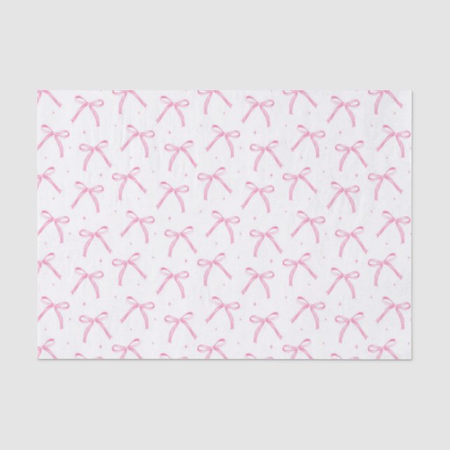 Decoupage Pink Bows Watercolor Seidenpapier (Vorderseite)
