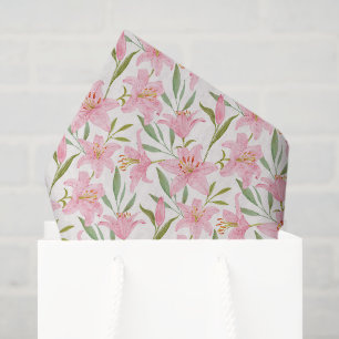 Decoupage Pink Lilien Blumenfarbe Seidenpapier