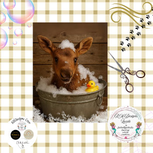 Decoupage Playful Elche Calf Blase Bath Seidenpapier