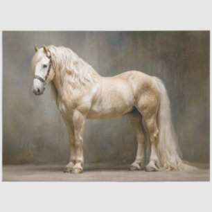 Decoupage-Porträt eines Palomino-Pferdes Seidenpapier