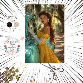 Decoupage Poster Car und modische Lady Foto Seidenpapier