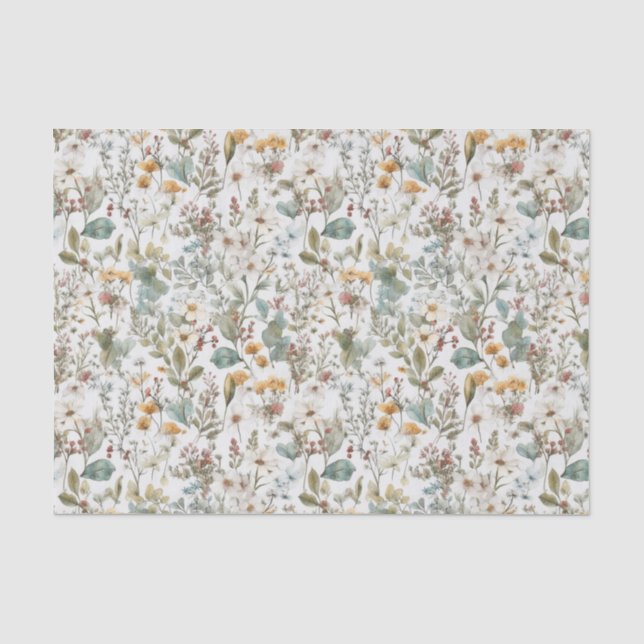 Decoupage Pressed Blume Floral Watercolor Seidenpapier (Vorderseite)