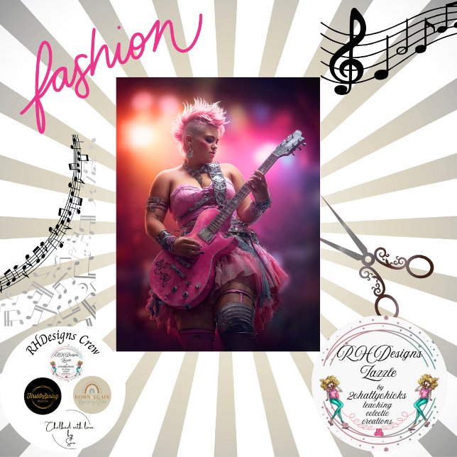 Decoupage Punk Rocker Pink Seidenpapier (Von Creator hochgeladen)