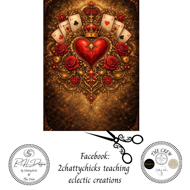 Decoupage Queen of Hearts  Enchanted Adventures  Seidenpapier (Von Creator hochgeladen)