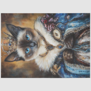 Decoupage Queen Siamese Cat Seidenpapier
