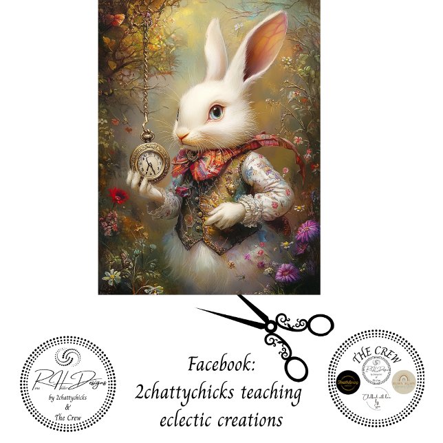 Decoupage Rabbit Alice's Adventures Wonderland  Seidenpapier (Von Creator hochgeladen)