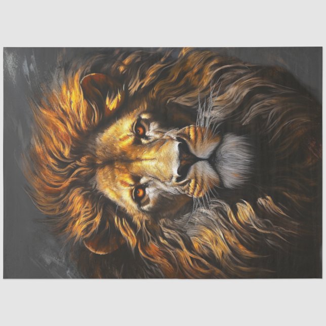 Decoupage Regal Lion Wildlife Gentleman's Haven Seidenpapier (Vorderseite)