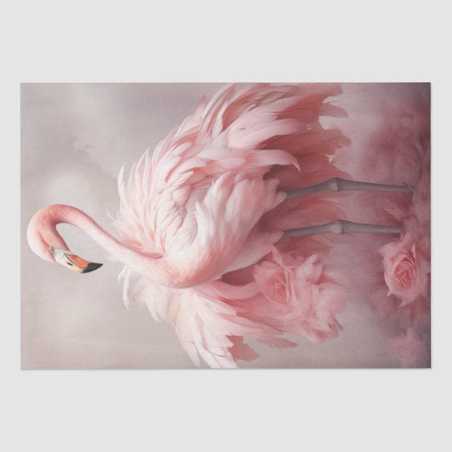 Decoupage Rosa Flamingo Sternenlichtpracht  Seidenpapier (Vorderseite)