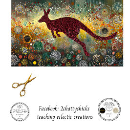 Decoupage Rotes Känguru Aboriginal-Kunst Seidenpapier
