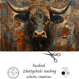 Decoupage Rusted Patina Bull Seidenpapier