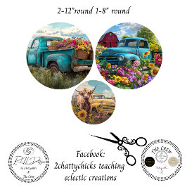 Decoupage Rustic Charm 12" 8" rounds Seidenpapier