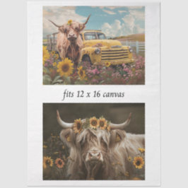 Decoupage Rustic Charm Highland & Vintage Truck Seidenpapier