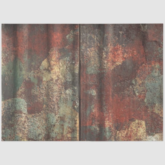 Decoupage Rusty Tin Weathered Metal Seidenpapier (Vorderseite)
