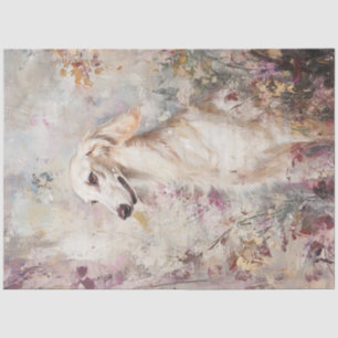 Decoupage Saluki Dog Filed Blume Seidenpapier