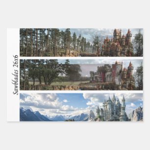 Decoupage-Schloss Irland für Schilder und Handsäge Geschenkpapier Set