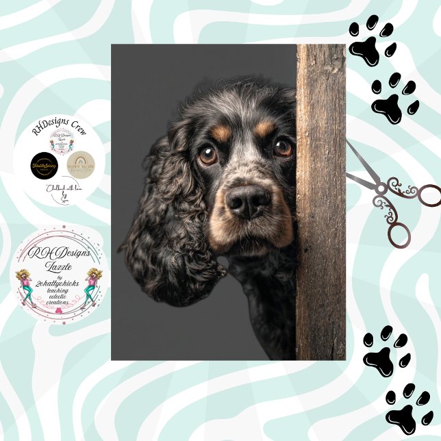 Decoupage Schwarz Brauner Cocker Spaniel Sadie Seidenpapier (Von Creator hochgeladen)