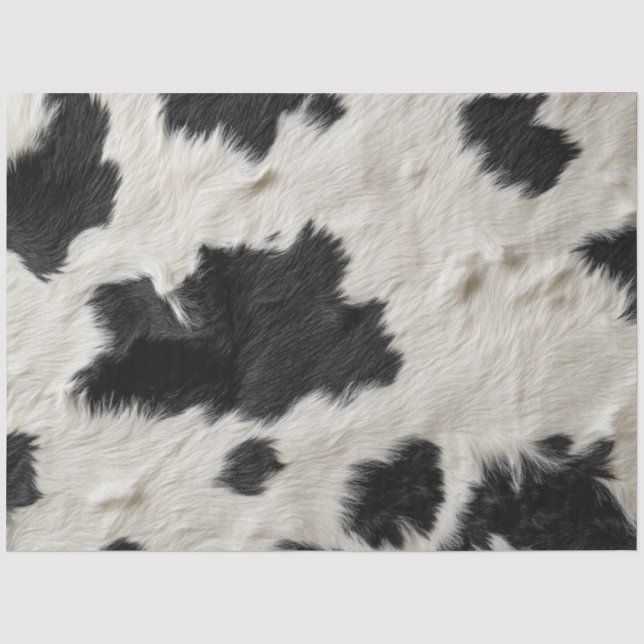 Decoupage Schwarz-weiß Cowhide Seidenpapier (Vorderseite)