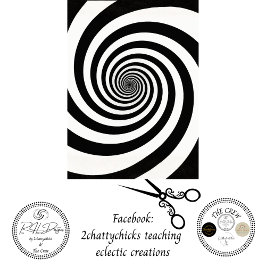 Decoupage Schwarz-Weiß-Spirale optische Illusion Seidenpapier