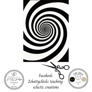 Decoupage Schwarz-Weiß-Spirale optische Illusion Seidenpapier