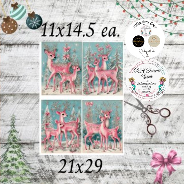 Decoupage Scrapbooking Rosa Weihnachtsbaum Seidenpapier (Von Creator hochgeladen)