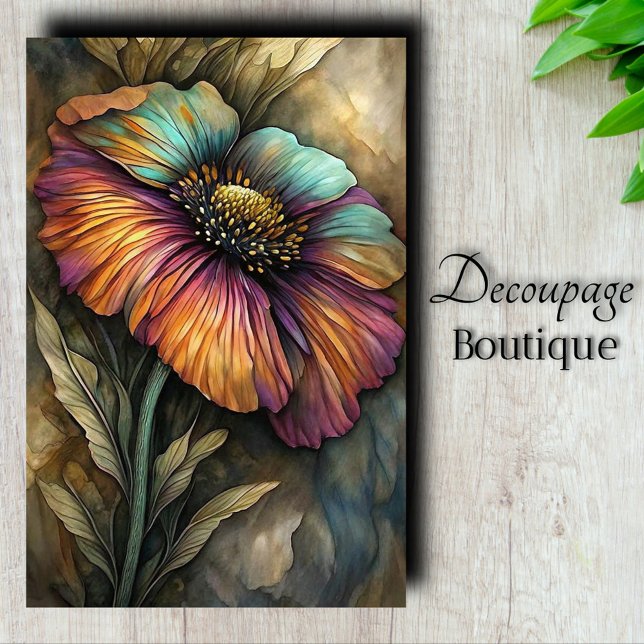 Decoupage Seidenpapier (Watercolor Poppy Decoupage Tissue Paper)