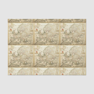 Découpage-Seidenpapier - Karte von Europa Seidenpapier