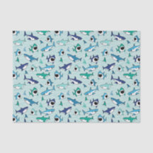 Decoupage Sharks Blue Ocean Sea