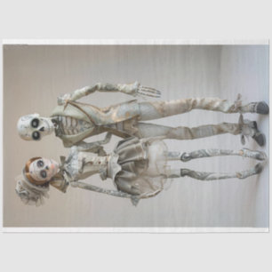 Decoupage Skeleton Couple in Liebe Seidenpapier