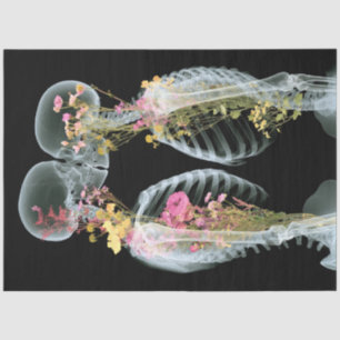 Decoupage Skeleton Couple Intertwind Floral Seidenpapier